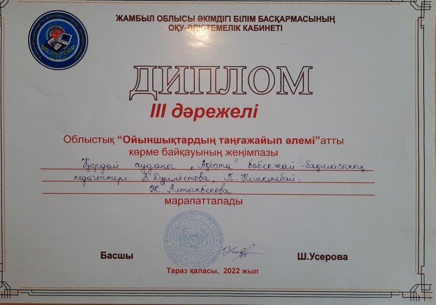 "Ойыншықтардың  таңғажайып әлемі"